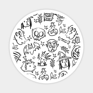 Halloween Doodles Pattern Magnet